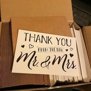 (102) Mr. and Mrs. Thank You cards (4x6)